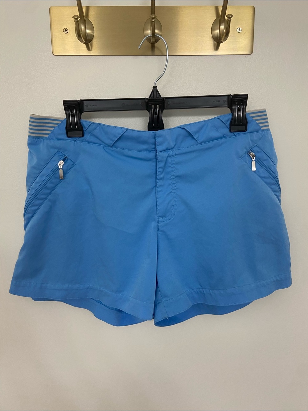 Nike Light Blue Athletic Shorts with Striped Waistband